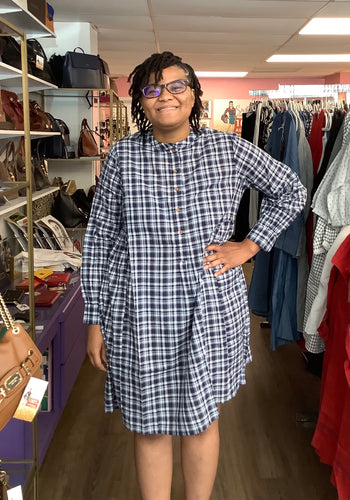 Blue Plaid Dress