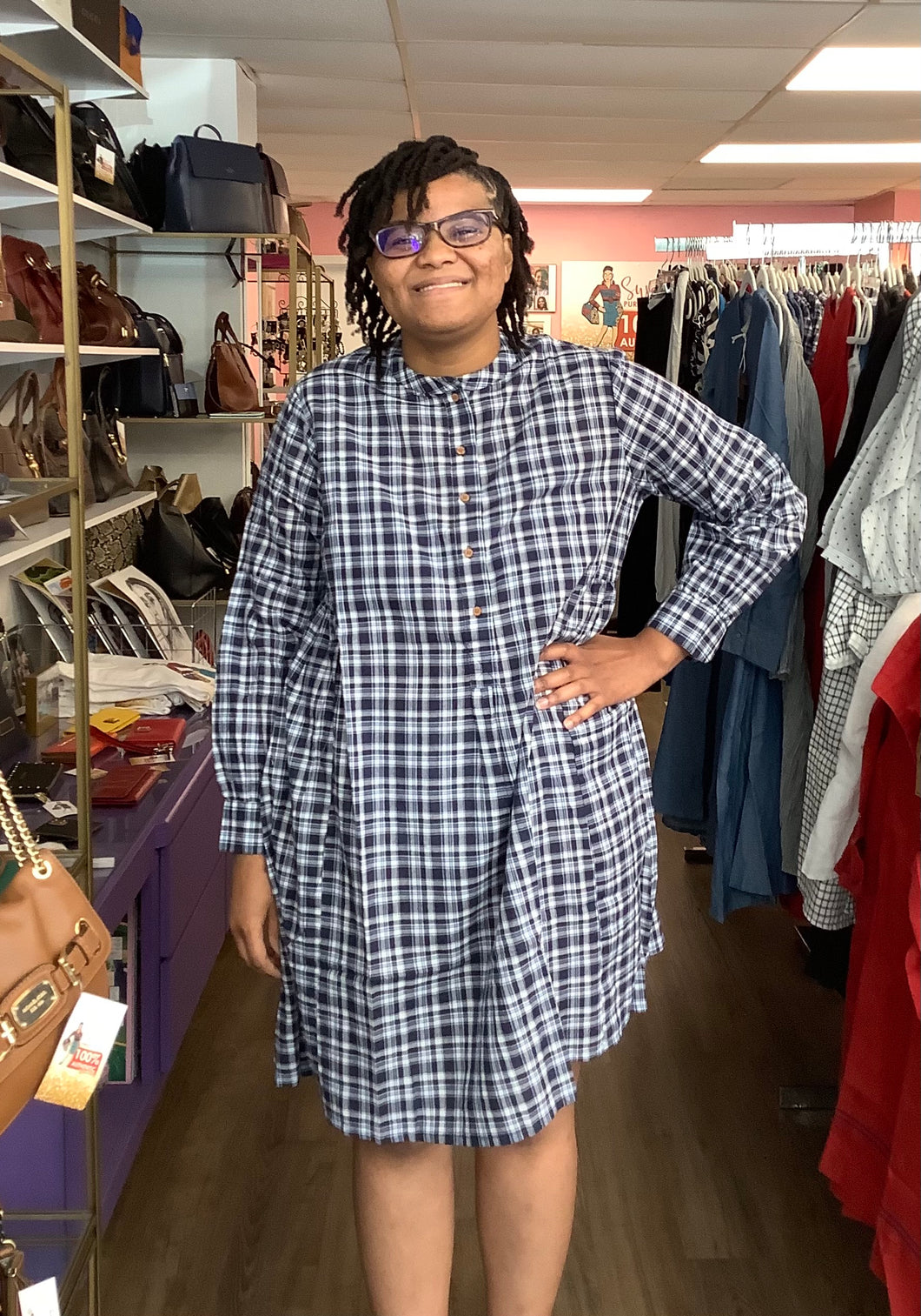 Blue Plaid Dress